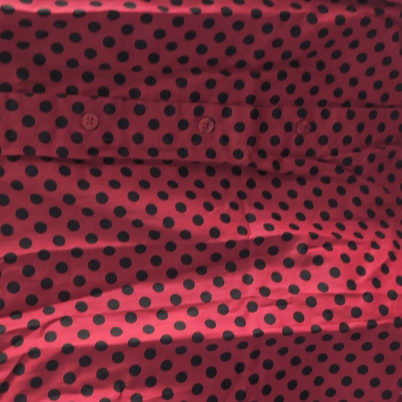 New With Tags New York & Company Red Polka Dot Blouse Vintage Vibe Size Large - Picture 6 of 12